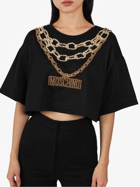 MOSCHINO x H&M Gold Chain Embellished Cropped T-Shirt Black XS
Baddie Y2K Glam"